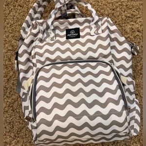 Pipi Bear Gray and White Diaper Bag Backpack